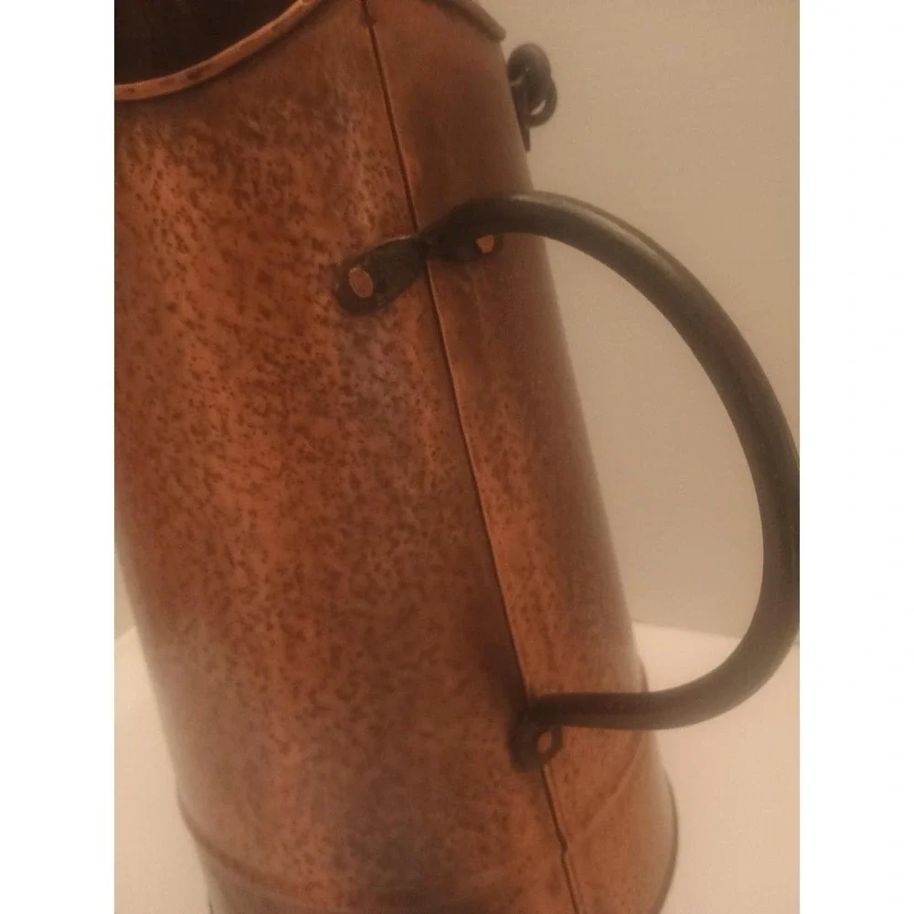 Vintage Hammered Copper Coal Scuttle